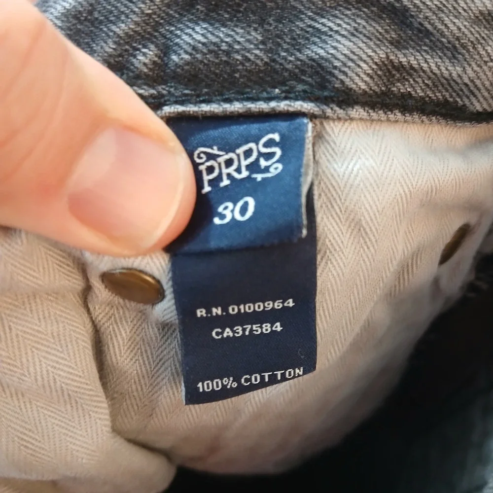 PRPS Demon Jeans Mens 30x29 Gray Distressed Straight Leg Button Fly Denim‎
